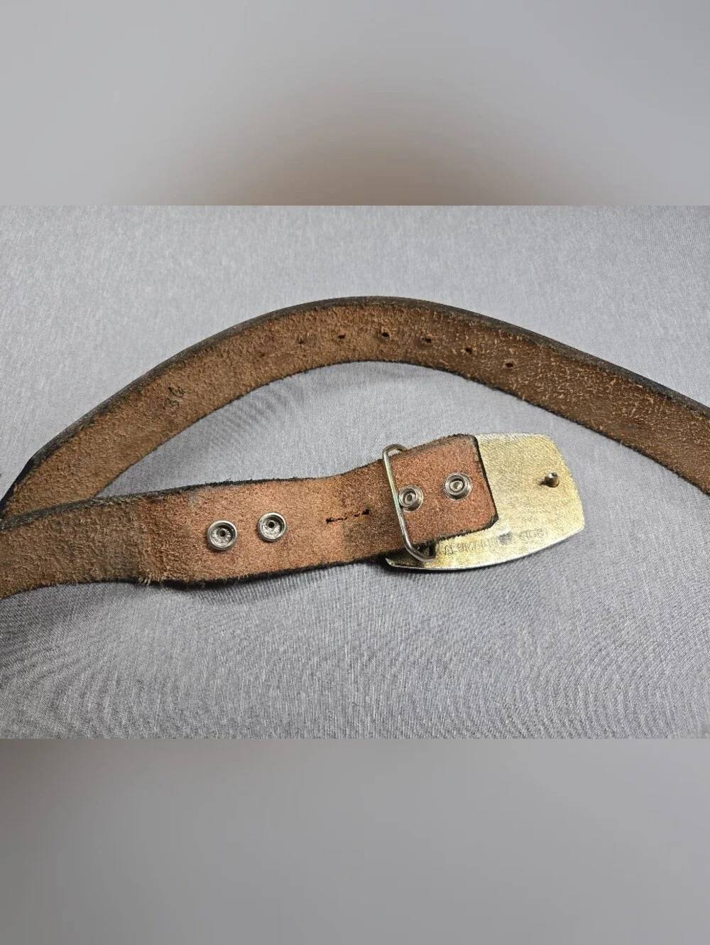 Vintage Alumaline 4108 Eagle Belt Buckle BB-317 Leather Inlay Western Americana